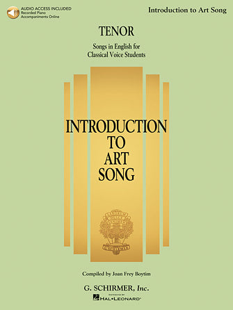 Introduction to Art Song for Tenor - with Recorded Piano Accompaniments