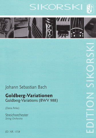 Goldberg Variations Bwv 988 for String Orchestra Study Score