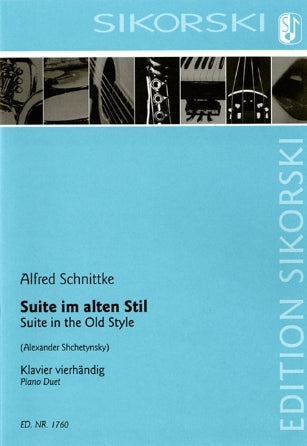 Schnittke Suite in the Old Style Piano Four Hands (2 Copies Needed to Perform)