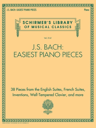 Bach Easiest Piano Pieces - Schirmer Library 2141