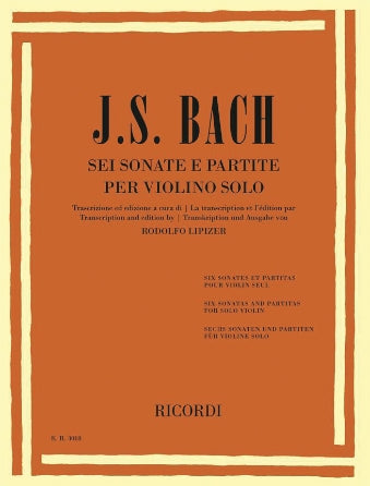 Bach Sei Sonate E Partite (6 Sonatas and Partitas) for Violin Solo