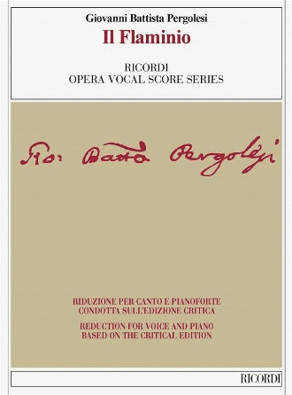 Pergolesi Il Flaminio Vocal Score