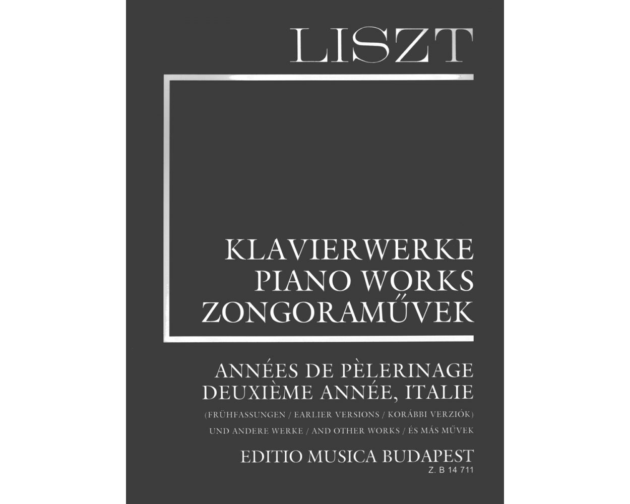 Liszt Annees De Pelerinage Deuxieme Annee, Italie