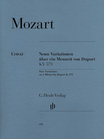 Mozart 9 Variations on a Minuet by Duport K573