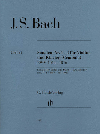 Bach Sonatas for Violin and Piano (Harpsichord) Nos 1-3 BWV 1014-1016