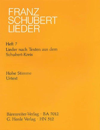 Schubert Songs – Book 7: Songs with Lyrics by the Schubert Circle High Voice and Piano