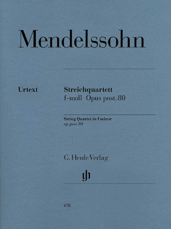Mendelssohn String Quartet in f minor Opus Posthumous 80