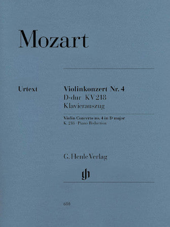 Mozart Violin Concerto No 4 in D major K218