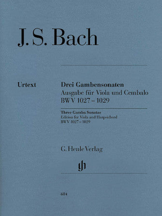 Bach Sonatas for Viola da Gamba and Harpsichord BWV 1027-1029 (Version for Viola)