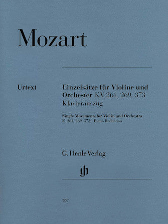 Mozart Single Movements for Violin and Orchestra K261, 269 and 373