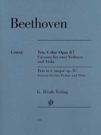 Beethoven Trio in C major Opus 87 Version for 2 Violins and Viola