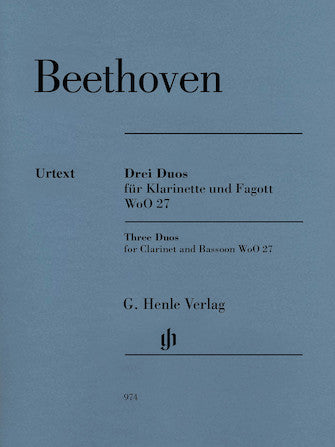 Beethoven 3 Duos for Clarinet and Bassoon WoO 27