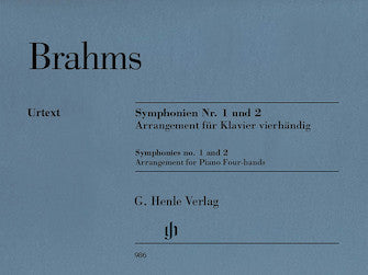 Brahms Symphonies Nos. 1 And 2 Arranged for Piano 4 Hands