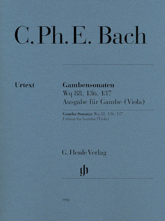 C.P.E. Bach Gamba Sonatas Wq 88, 136, 137