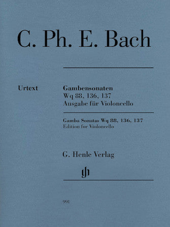 C.P.E. Bach Gamba Sonatas: Wq 88, 136, 137