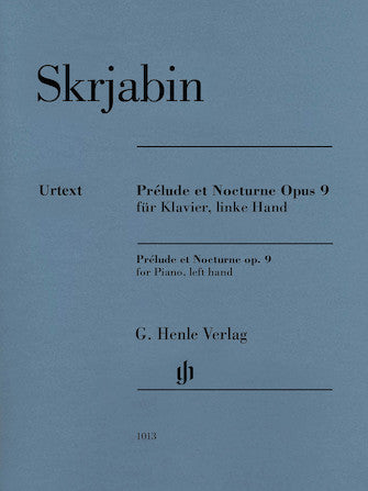 Scriabin Prelude and Nocturne Opus 9 for Piano Left Hand