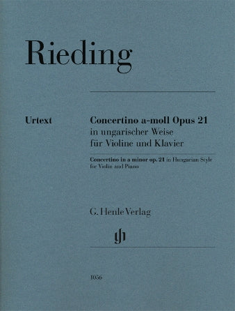 Rieding Concertino In Hungarian Style in A Minor, Op. 21 Violin and Piano Reduction
