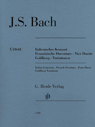 Bach Italian Concerto, French Overture, Four Duets, Goldberg Variations Edition Without Fingering