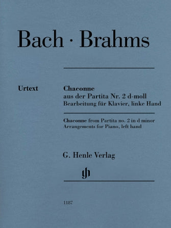 Bach-Brahms Chaconne from Partita No. 2 D Minor (Js Bach) Arrangment for Piano, Left-Hand