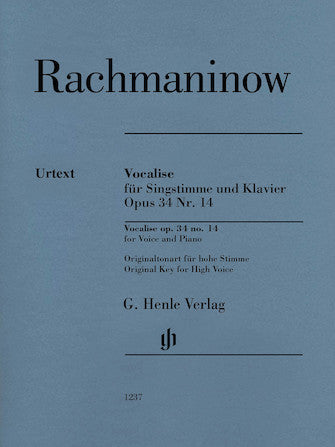 Rachmaninoff Vocalise Op. 34 No. 14 for Voice and Piano