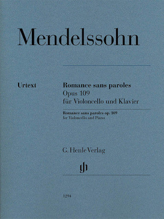 Mendelssohn Romances sans paroles, Op. 109