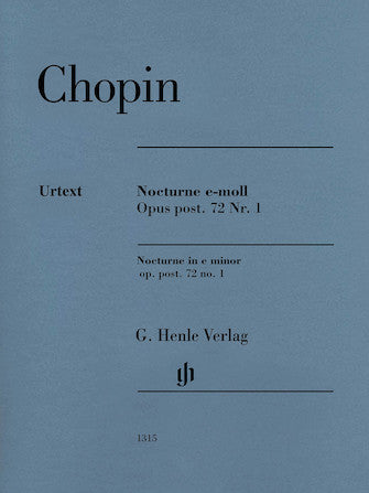 Chopin Nocturne in E Minor Op. Post. 72, No. 1 Edition with Fingering