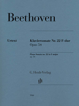 Beethoven Piano Sonata No. 22 F Major Op. 54 Revised Edition Ed. Perahiah