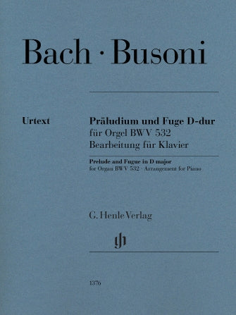 Bach-Busoni Prelude and Fugue in D Major for Organ arranged for piano