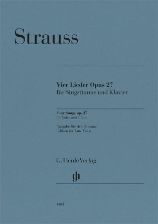 Strauss Four Songs, Op. 27  Low Voice