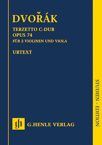 Dvorak Terzetto C Major Op. 74 for Two Violins and Viola Study Score