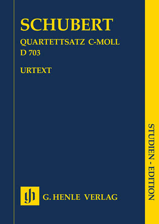Schubert String Quartet Movement in C Minor D703 Study Score