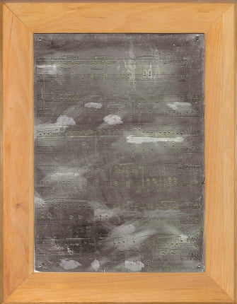 Original Music Engraving Plate, Mounted With Wooden Frame