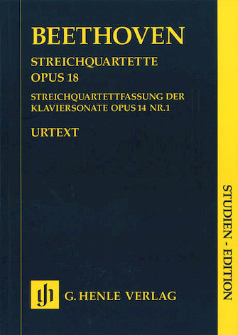 Beethoven String Quartets Opus 18 and String Quartet Version of Piano Sonata Opus 14 No 1