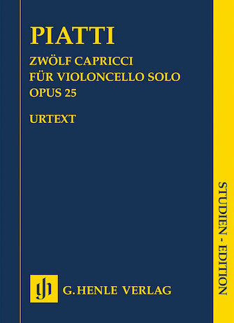Piatti 12 Capricci Op. 25 for Violoncello Solo Study Score