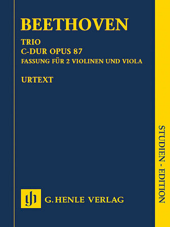 Beethoven Trio In C Major Op. 87 Version For 2 Violins And Viola Study Score