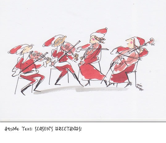 Card: AB String Quartet Holiday Card // Inside says: "Seaon's Greetings!"