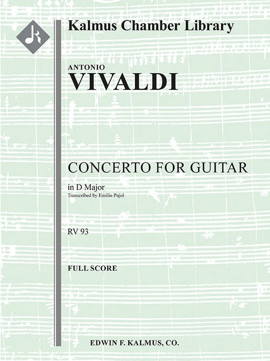 Vivaldi Concerto for Guitar in D, RV 93 (Lute) Full Score