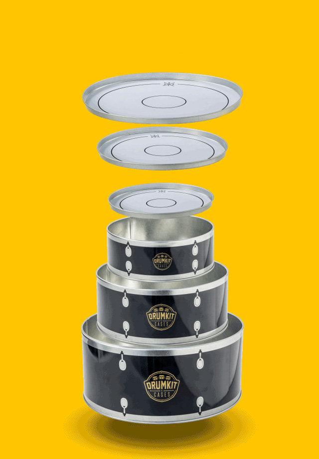 Clearance: Drumkit Storage Tins for playing and storing items! Set of 3
