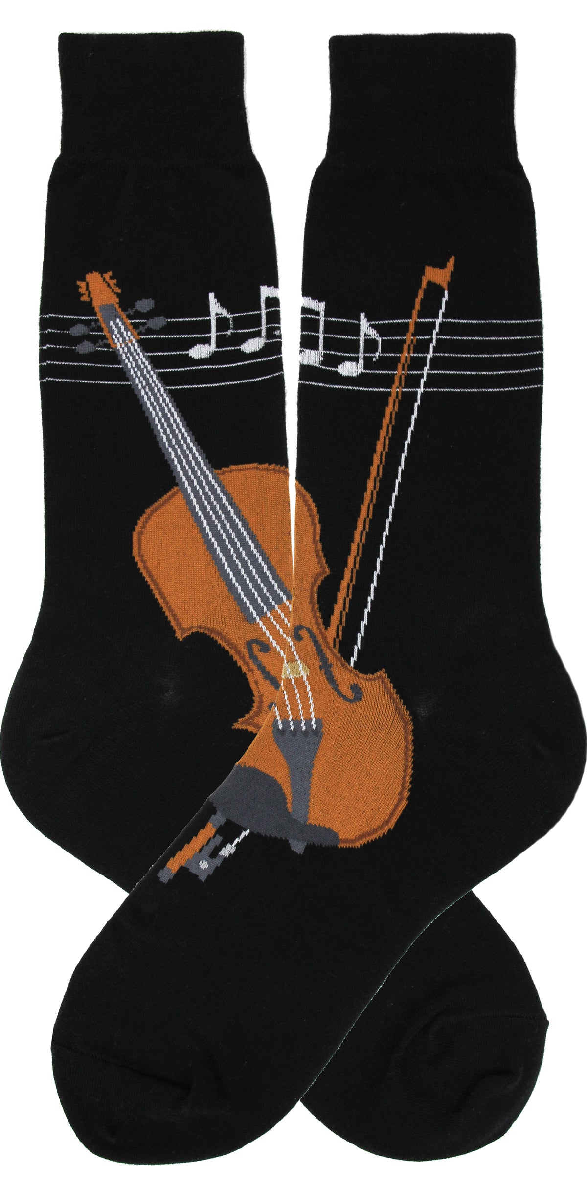 Socks: Men's Violin Design Crew (Strings)