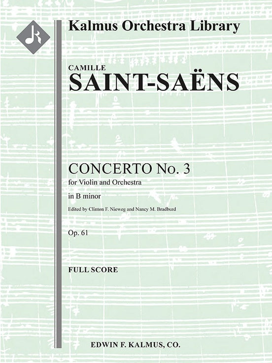 Saint-Saens Concerto for Violin No. 3 in B minor, Op. 61