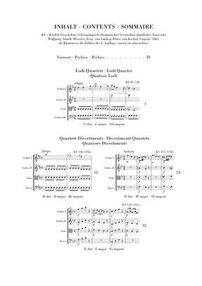 Mozart String Quartets Band 1 (Lodi-Quartett KV 80, Salzburger Divertimenti KV 136-138, Italienische Quartette KV 155-160) Study Score