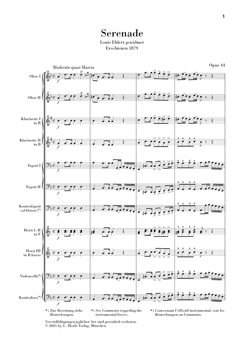 Dvorák: Wind Serenade d-moll op. 44 Study Score