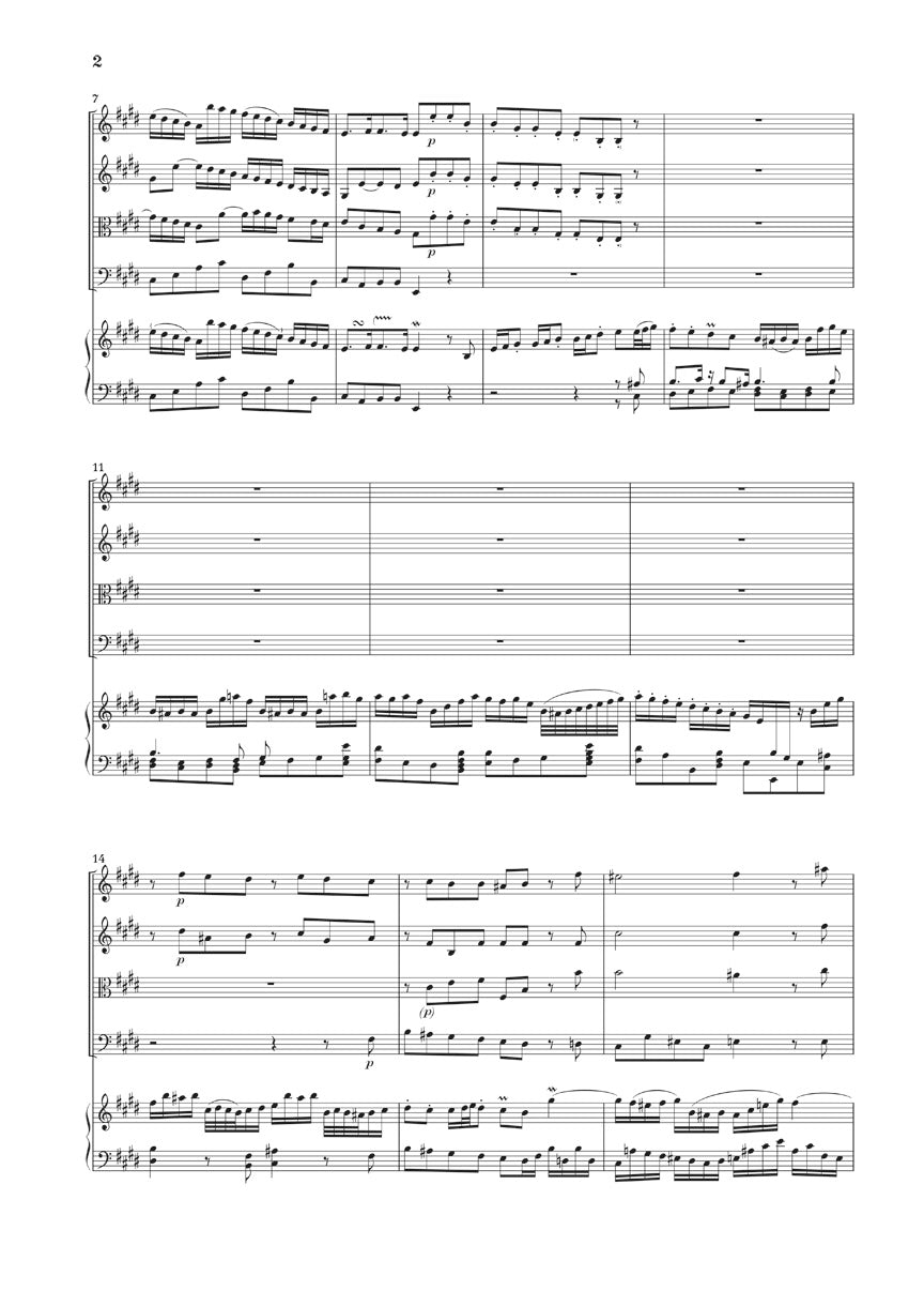 Bach Keyboard Concerto Nr. 2 E-dur BWV 1053 Study Score