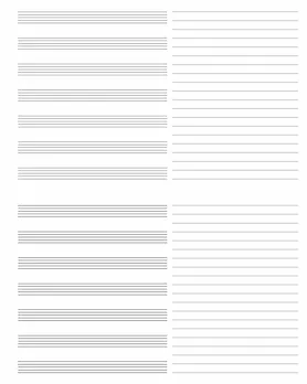 Sheet Music Paper: Standard Music Manuscript Paper, Blank Sheet Music  Notebook, 12 Staffs/Staves Per Page, 8.5 x 11, Soft Cover, 120 Pages