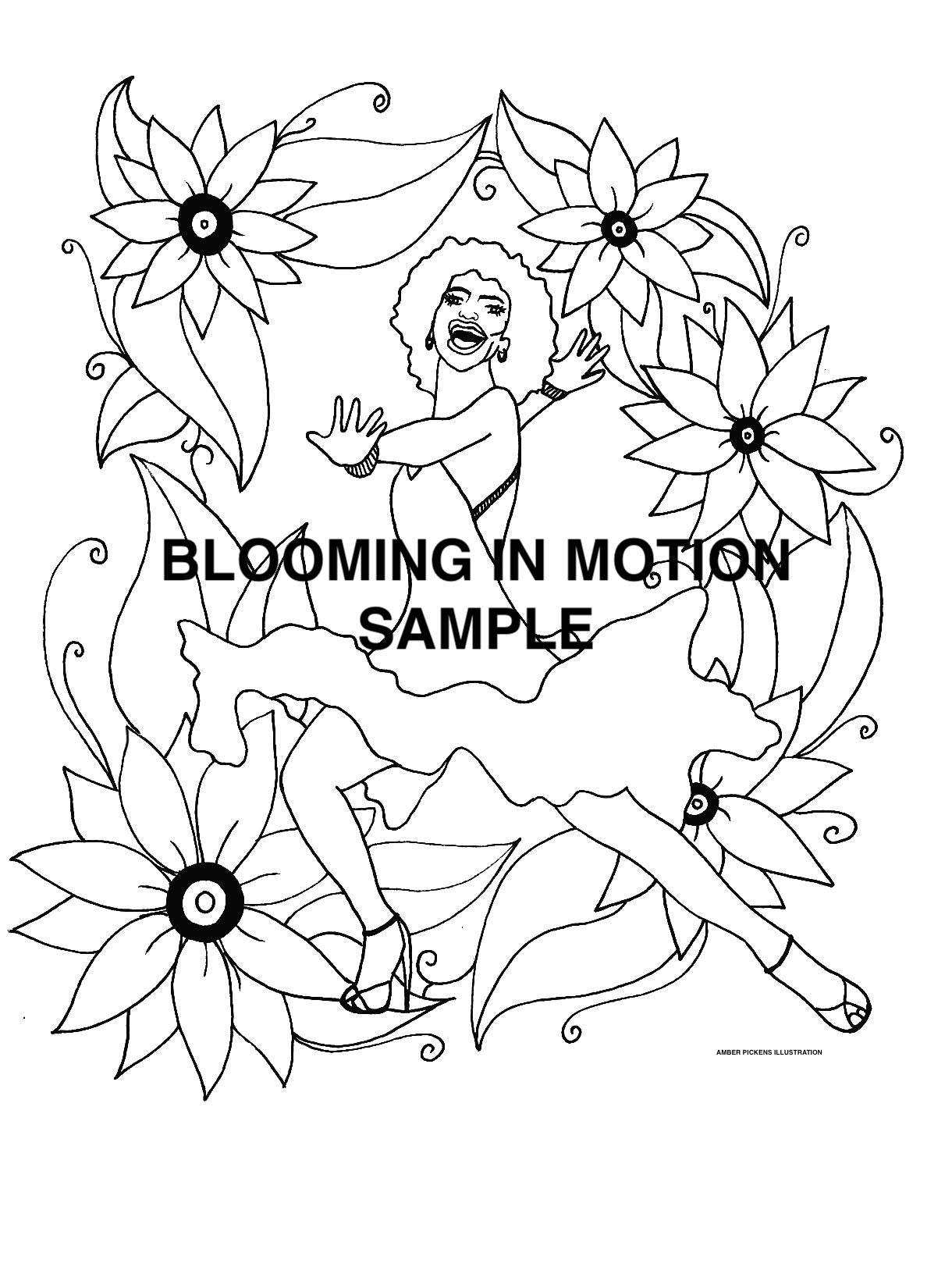 Blooming in Motion by Amber Pickens sample page