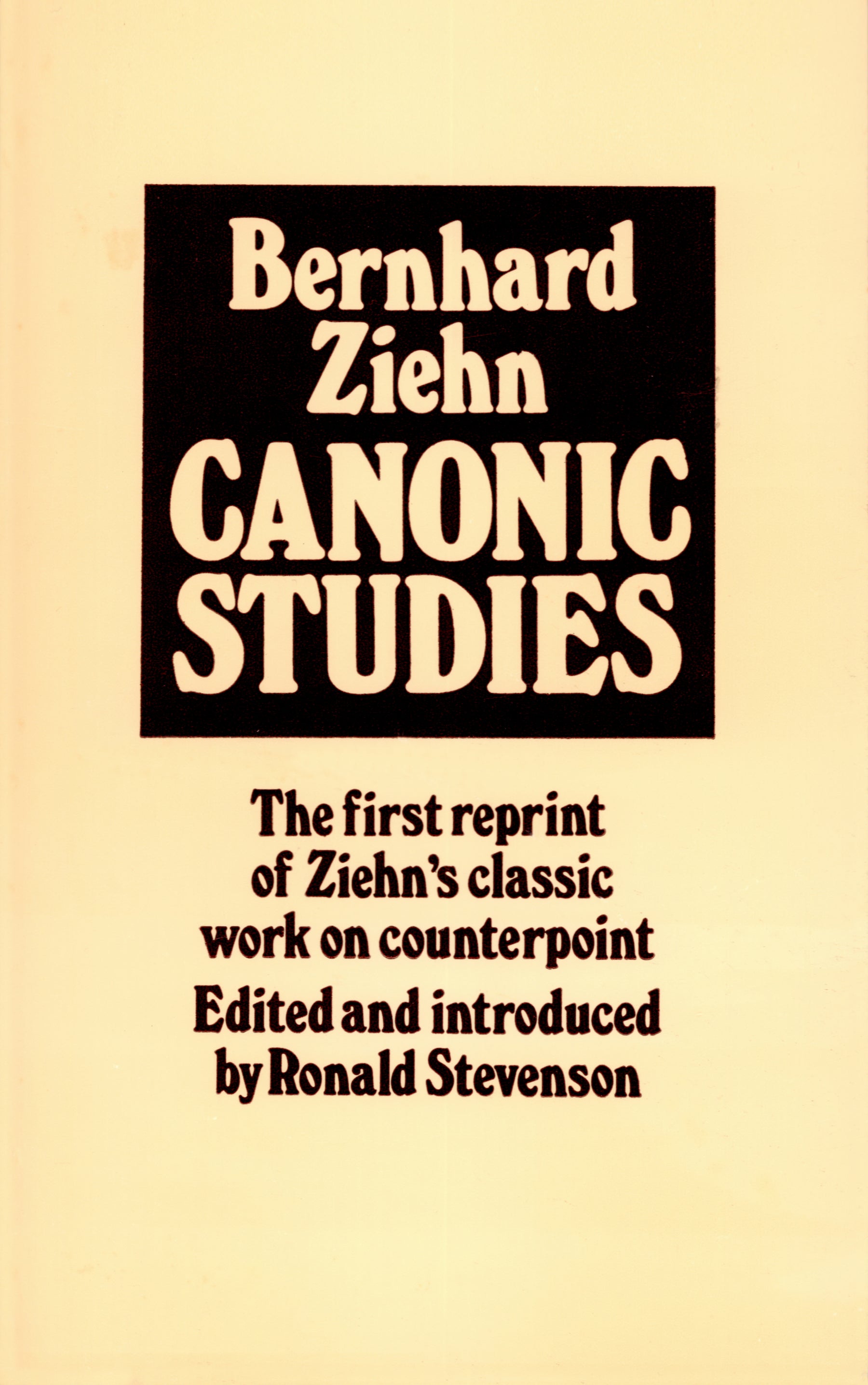 Bernard Ziehn Canonic Studies