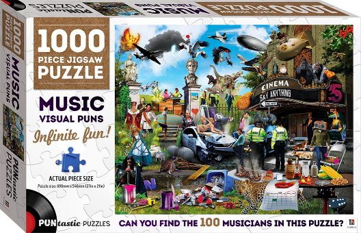 Music Visual Puns: 1000 Piece Jigsaw Puzzle (Puntastic Puzzles) FINAL SALE / CLEARANCE