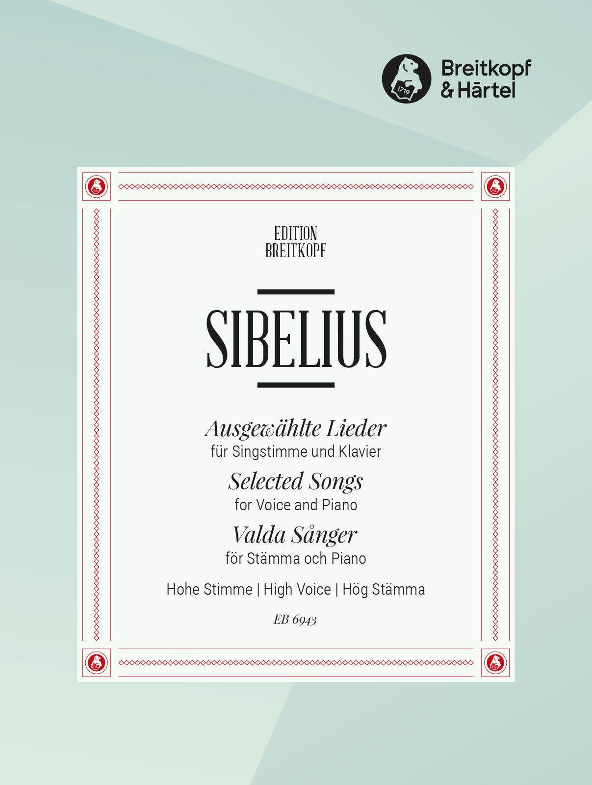 Sibelius 15 Selected Songs High Voice