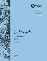 Bach JC Sinfonia G minor Op. 6 No. 6 Full Score