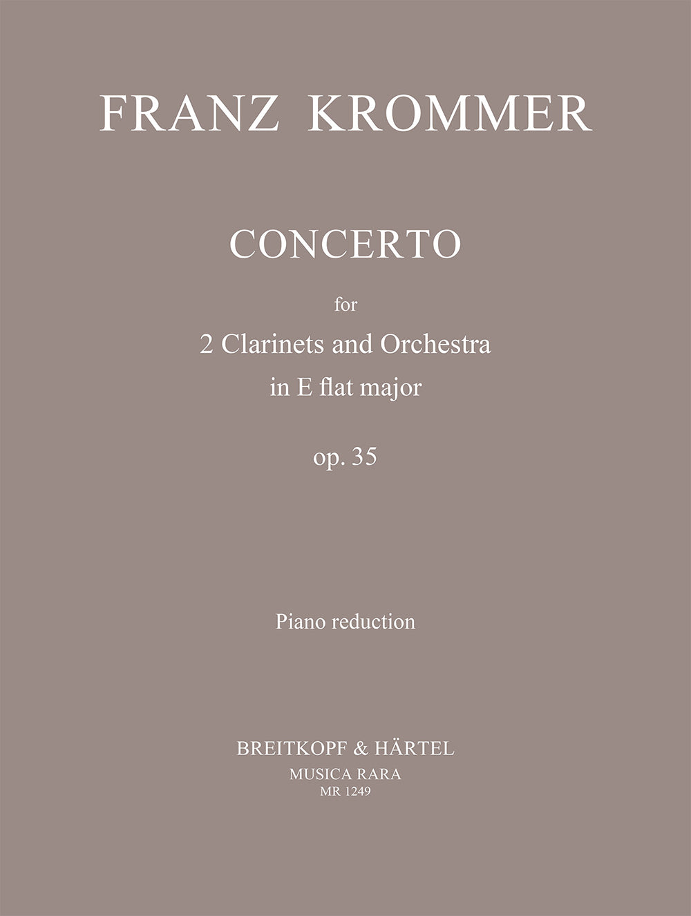 Krommer Concerto in Eb Op. 35 for 2 Clarinets and Orchestra